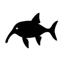 Fototapeta premium Design a black silhouette of a Elephant Fish white background clean vector shape