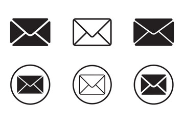 set of message envelope icon vector, mail icon, email icon vector illustration on white background