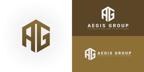Modern hexagonal logo featuring the initials AG, symbolizing stability and precision for the real estate and construction industries. Ideal for property development, investment, and building firms.