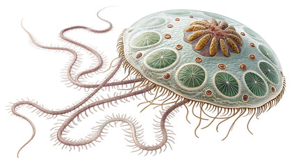 Illustration of a jellyfish with long tentacles