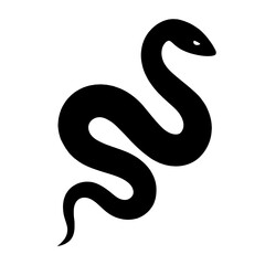 Fototapeta premium Design a black silhouette of a Fierce Snake white background clean vector shape