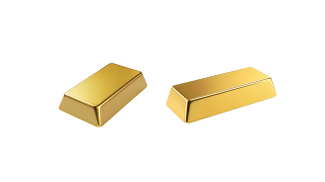 Gold bar on transparent background png - Powered by Adobe