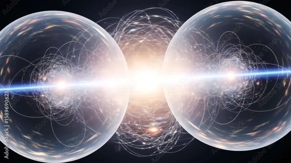Poster cosmic energy burst between two worlds - a vibrant visualization of a powerful energy burst connecti