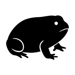 Design a black silhouette of a Desert Rain Frog white background clean vector shape