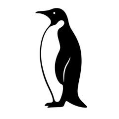 Obraz premium Design a black silhouette of a Emperor Penguin white background clean vector shape