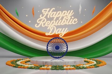Indian republic day background Indian republic day in flat design