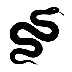 Design a black silhouette of a Fox Snakes white background clean vector shape