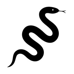 Obraz premium Design a black silhouette of a Green Snake white background clean vector shape