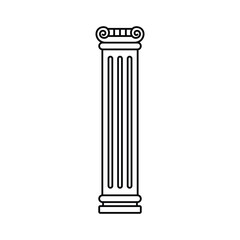 Vintage contour of antique column icon design with editable stroke