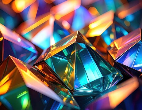 Abstract geometric shapes in vibrant colors (2)