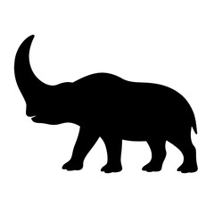 Obraz premium Design a black silhouette of a Embolotherium white background clean vector shape