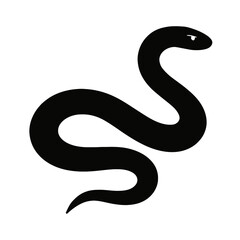 Fototapeta premium Design a black silhouette of a Coastal Taipan white background clean vector shape