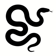 Fototapeta premium Design a black silhouette of a Coastal Carpet Python white background clean vector shape