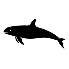Obraz premium Design a black silhouette of a False Killer Whale white background clean vector shape