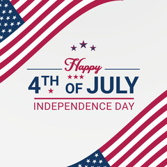 4th of July, Independence Day, Fourth of July background, poster with USA flag.