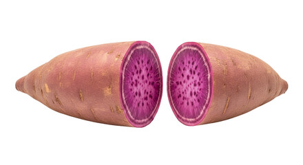 Isolated Purple Sweet Potato Halves
