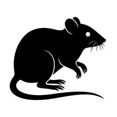 Obraz premium Design a black silhouette of a Eastern Woodrat white background clean vector shape