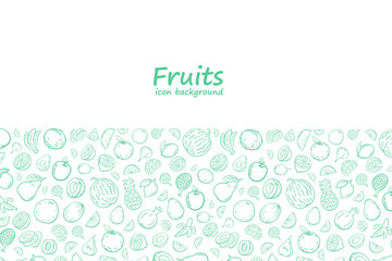 Hand-Drawn Fruits Icons Pattern with Minimalist Design
