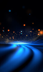 Particle light and technology concept poster background
