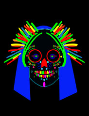 Colorful Sugar Skull Illustration. Vector