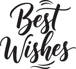 Vector art of best wishes handwritten text with sparkling stars