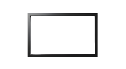Sleek black rectangular frame on a pristine white background, minimalist design, and enhances any artwork or photo with a modern touch.