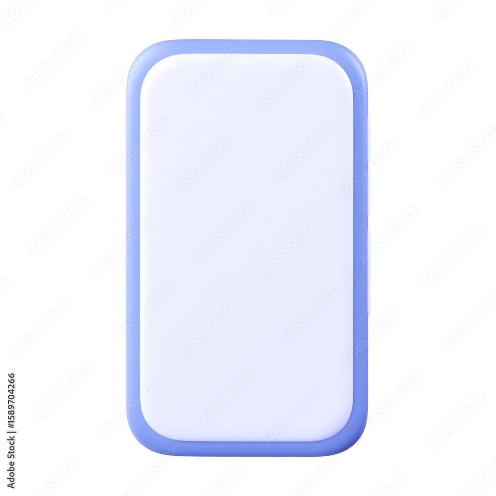 Poster minimal mobile phone mockup icon for app or ui design. clean 3d smartphone template in soft blue sty