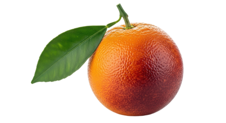 Isolated Blood Orange with Leaf