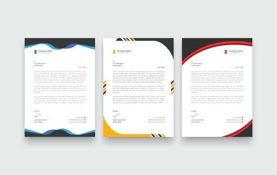 modern business proposal letterhead design template set.