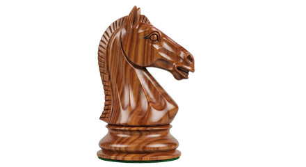 Isolated Wooden Chess Knight Piece