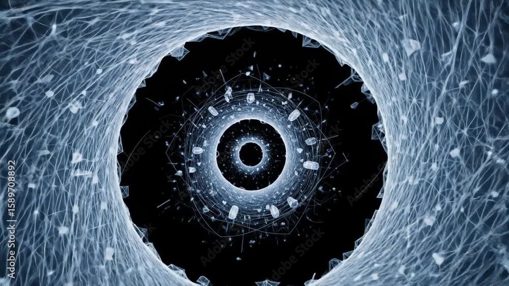 Poster abstract energy vortex tunnel - a mesmerizing abstract video depicts a swirling vortex tunnel filled