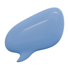3D Render Blue Glossy Speech Bubble Icon