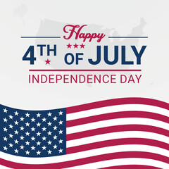 4th of July, Independence Day, Fourth of July background, poster with USA flag.