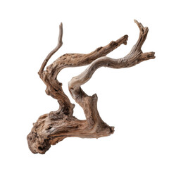 Isolated Driftwood Piece on a White Backdrop Perfect for Natural Decor and Artistic Photography