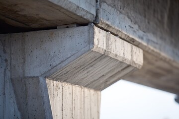 Close-up concrete bridge support