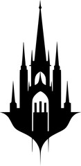 Gothic - Black and White Isolated Icon - Vector illustration
