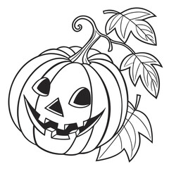 vector halloween pumpkin coloring page