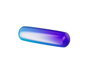 3D Glossy minus icon with a gradient of blue and purple, featuring a modern look. 3d illustration