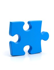 A single blue puzzle piece against white