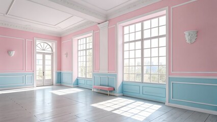 Fototapeta premium empty room with windows