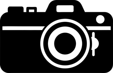 Camera Silhouette Vector Black and White