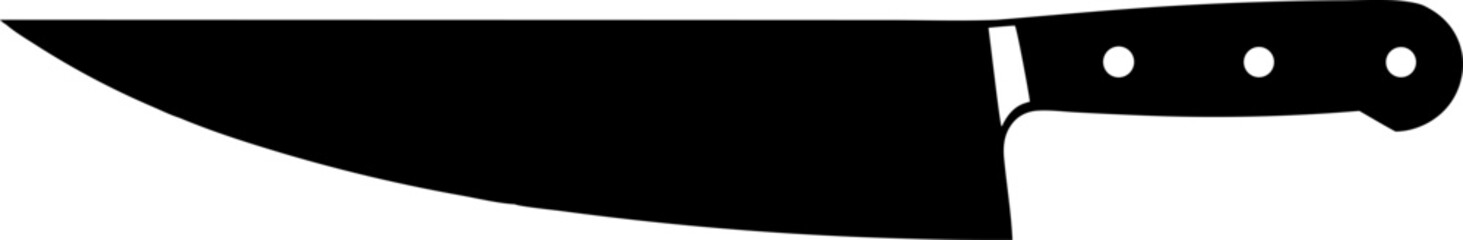 Obraz premium Chef Knife Silhouette Black and White Vector