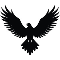 Obraz premium Majestic black eagle soaring with outstretched wings