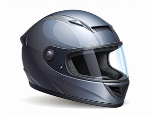 Fototapeta premium Motorcycle helmet isolated on a white background for head protection and safety in sports