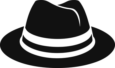 Classic Fedora Hat Silhouette Vector