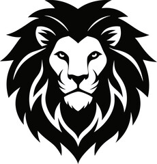 Fototapeta premium Majestic Lion Head Silhouette Vector