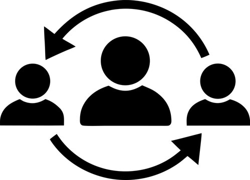 Real Time Sync Icon with Users and Arrows