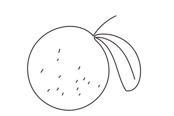 Line Art Orange Fruit. One Continuous Outline Contour Drawing. Summer Tropical Resort Rest Vacation Symbol Silhouette Design. Curve Wavy Shape. Fresh Healthy Vitamin Ripe Vegetarian Food Harvest Sign