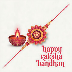 Happy Raksha Bandhan: Traditional Rakhi and Diya Celebration |. Raksha Bandhan Poster