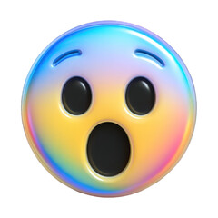 Fototapeta premium PNG Colorful shocked emoji design.